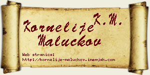 Kornelije Maluckov vizit kartica
